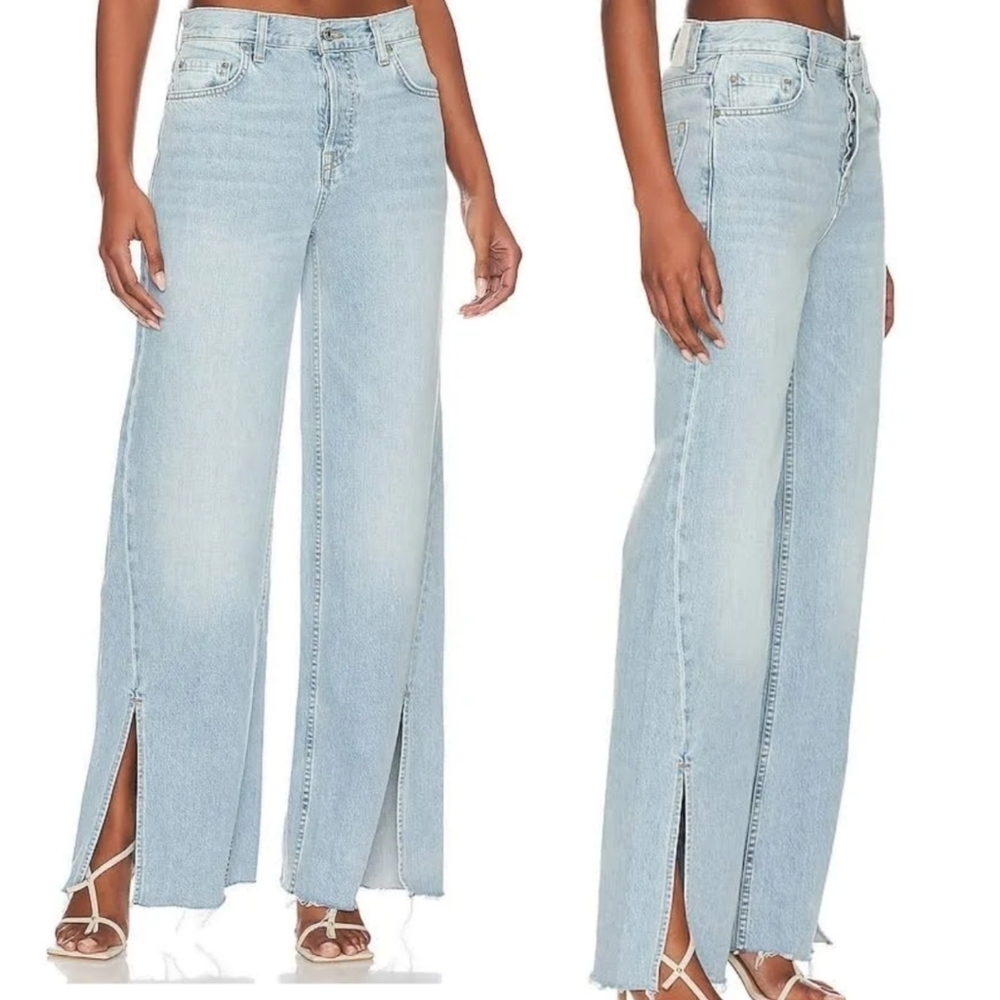 GRLFRND Wide Leg Jean Women's 30 Light Wash Denim Jeans Pants